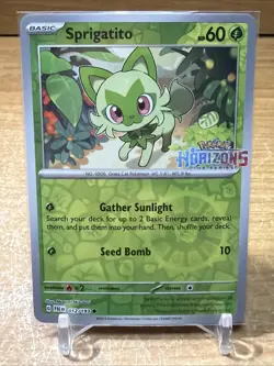 Sprigatito 012/193 Stamped Pokemon Horizons Promo Reverse Holo Pokemon Card NM - Image 1