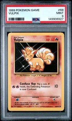 1999 Pokemon Game # 68 Vulpix PSA 9 Card - Image 1