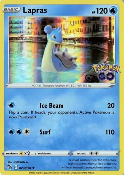 2022 Holo Pokemon Pokemon GO #023/078 Lapras - Image 1
