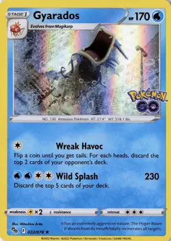 2022 Holo Pokemon Pokemon GO #022/078 Gyarados - Image 1
