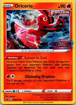 Oricorio SWSH168 Holographic Stamped Black Star Promo Pokemon TCG Near Mint - Image 1