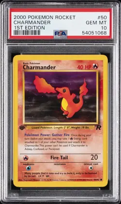 2000 POKEMON ROCKET 1ST EDITION #50 CHARMANDER PSA 10 - Image 1