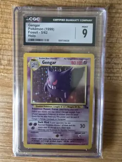 1999 Pokemon Fossil Unlimited Gengar Holo Rare 5/62 CGC Mint 9 - Image 1