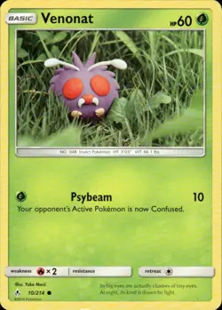 VENONAT 10/214 UNBROKEN BONDS C POKEMON LP YUKA MORII CLAY - Image 1
