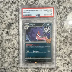 Pokemon Gengar 057/091 Trick or Trade 2024 Cosmos Holo PSA 8 - Image 1