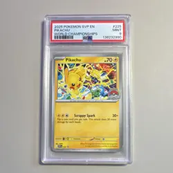 Pokemon 2025 Pikachu 225 Sv Scarlet & Violet Promo World Champs EN PSA 9 - Image 1