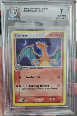 2007 Pokemon EX Power Keepers 6 Charizard Holo BGS 7 - Image 1