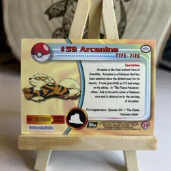 1999 Topps Pokemon TV Black Logo Flames Foil Arcanine #59 - Image 2