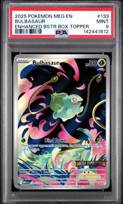 2025 POKEMON MEG EN-MEGA EVOLUTION ENHANCED BOOSTER BOX TOPPER BULBASAUR PSA 9 - Image 1