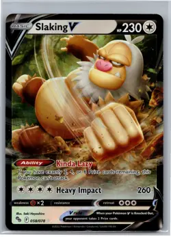 Slaking V Ultra Rare Pokemon GO 058/078 NM - Image 1