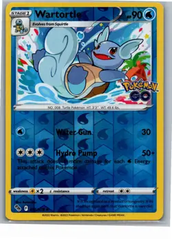 Wartortle Uncommon Pokemon GO 016/078 Reverse - Image 1