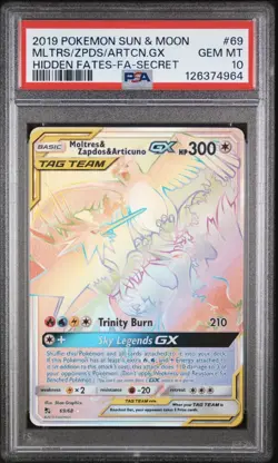 2019 POKEMON SUN & MOON #69 MLTRS/ZPDS/ARTCN.GX HIDDEN FATES-FA-SECRET - PSA 10 - Image 1