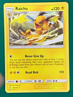 Raichu 55/214 Unbroken Bonds Rare Pokemon TCG Non-Holo - Image 1
