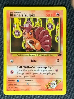 Blaine's Vulpix 66/132 Common Pokemon Gym Challenge WOTC 2000 Non Holo [2] - Image 1
