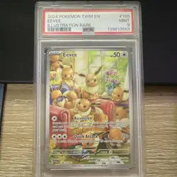Pokemon PSA 9 Eevee 188/167 Sv06 Twilight Masquerade Illustration Rare Holo EN - Image 1