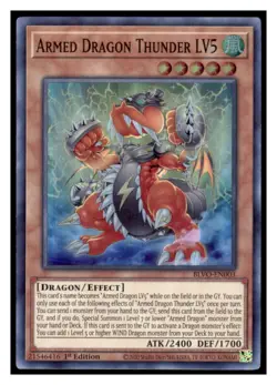 Yugioh Armed Dragon Thunder LV5 #BLVO-EN003 Super Rare Blazing Vortex LP - Image 1