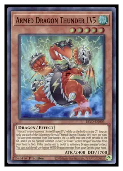 Yugioh Armed Dragon Thunder LV5 #BLVO-EN003 Super Rare Blazing Vortex LP - Image 1
