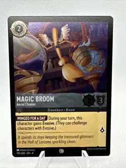 Disney Lorcana Magic Broom Aerial Cleaner Cold Foil 185/204 Ursula’s Return - Image 1
