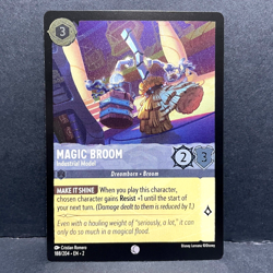 2023 DISNEY LORCANA RISE OF THE FLOODBORN MAGIC BROOM 188/204 (FOIL) COMMON - Image 1