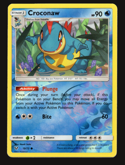 Pokemon TCG Croconaw Reverse Holo Shining Legends Sun & Moon SM 19 NM-VLP Card - Image 1