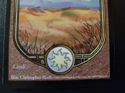 Plains 1998 Unglued UGL Full Art Basic Land LP MTG Christopher Rush - Image 4