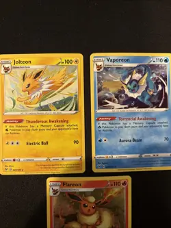 Holo Jolteon (47), Vaporeon (30), Flareon (26) Vivid Voltage 2020 Pokemon TCG - Image 2
