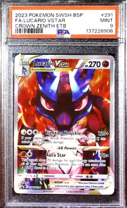 Pokemon TCG Lucario VSTAR SWSH291 Crown Zenith Promo Holo PSA 9 EN 2023 - Image 1