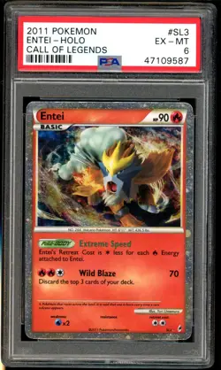 Entei SL3 Holo 2011 Pokemon Call of Legends PSA 6 - Image 1