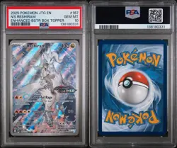2025 POKEMON JOURNEY TOGETHER E.B. BOX TOPPER PROMO #167/159 N'S RESHIRAM PSA 10 - Image 3