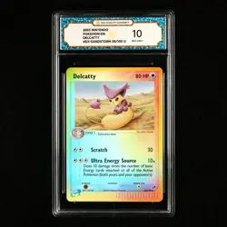 TQG 10 GEM MINT 2003 Pokemon ENG Delcatty #EX-SANDSTORM 34/100 U - Image 2