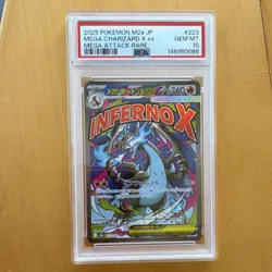 Pokemon TCG 2025 Mega Charizard X EX 223/193 Mega Attack Rare Holo PSA 10 - Image 1