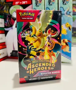 Pokemon Ascended Heroes Booster Bundle Box Sealed 6 Packs Mega Evolution TCG - Image 1