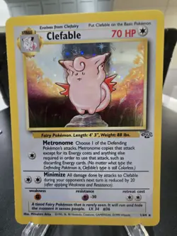 Pokemon Clefable Jungle Holo Rare 1/64 1999 WotC 70 HP English Arita - Image 1