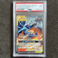 2019 POKEMON SUN & MOON UNBROKEN BONDS RESHRM & CHARZRD GX UNBROKEN BONDS PSA 9 - Image 1