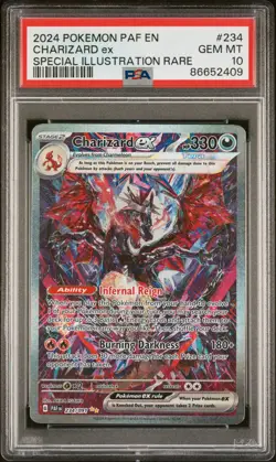 2024 POKEMON PAF EN-PALDEAN FATES SPECIAL ILLUSTRATION RARE CHARIZARD EX PSA 10 - Image 1
