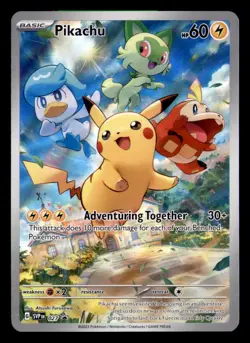 2023 Pokemon SVP EN BSP Paldea Evolved ETB #027 Full Art Pikachu - Image 5