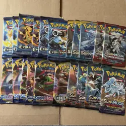 Pokemon TCG Booster Pack Lot 21 Packs XY Evolutions Sun & Moon Sword & Shield - Image 1