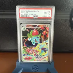 2025 Pokemon Mega Evolution Ivysaur Illustration Rare PSA 10 Gem Mint - Image 1