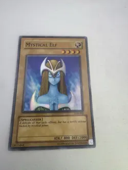 Yugioh Mystical Elf LOB-062 Super Rare LP - Image 1