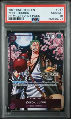 2025 ONE PIECE ZORO JUUROU Champ Event PSA 10 #067 - Image 1