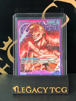 One Piece Donquixote Doflamingo OP14-060 Alt Art Leader The Azure Sea's Seven NM - Image 1