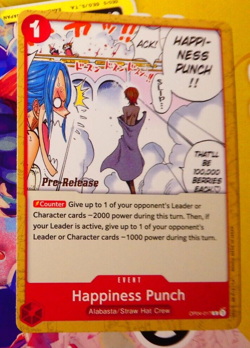One Piece English Card Game Pre-Release Carte Happiness Punch OP04-017 Mint - Image 1