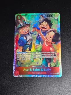 One Piece TCG OP13-007 Ace & Sabo & Luffy SR Card Game CCG English - Image 1
