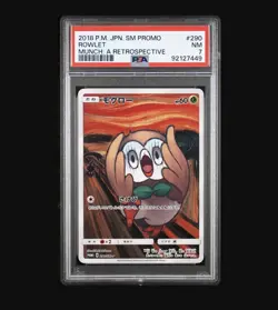 PSA 7 MINT Rowlet Scream Promo 290/SM-P Munch Japanese Pokemon Card Rare - Image 1