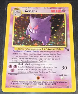 1999 Holo Gengar 5/62 Fossil Set Pokemon Card Vintage Holographic - Image 1