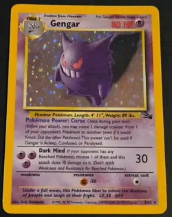 1999 Holo Gengar 5/62 Fossil Set Pokemon Card Vintage Holographic - Image 2