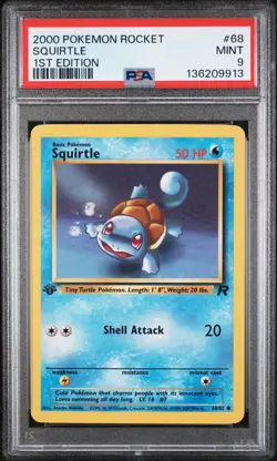 Squirtle 68/82 - 1st Edition Pokemon Team Rocket Card - PSA 9 - New Cert - Image 1