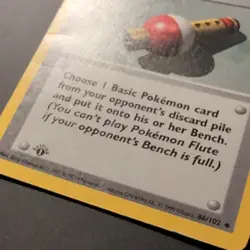 Wizards of the Coast Pokemon TCG Pokemon Flute 86/102 Base Set 1st Ed Uncommon - Image 2