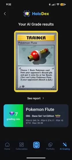 Wizards of the Coast Pokemon TCG Pokemon Flute 86/102 Base Set 1st Ed Uncommon - Image 4