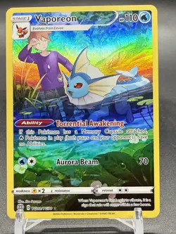 Pokemon TCG Vaporeon TG02/TG30 Holo SWSH Trainer Gallery Brilliant Stars NM - Image 1